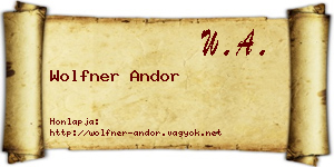 Wolfner Andor névjegykártya